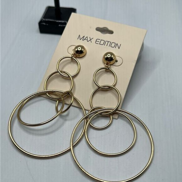 Max Edition Gold Dangle Earrings - Picture 9 of 9